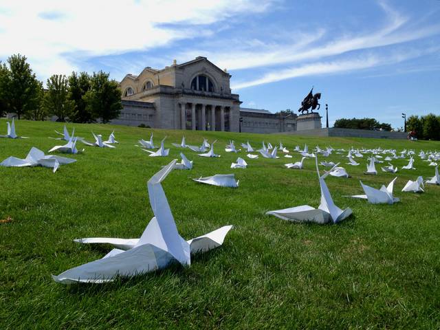 Paper Cranes on Art Hill